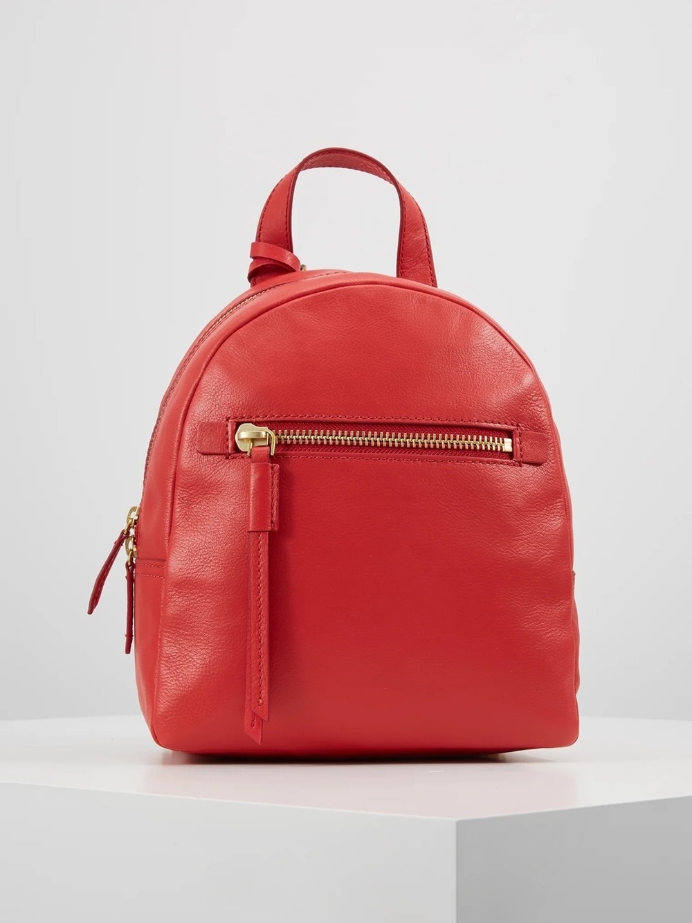 Fossil red backpack red cow hide leather medium